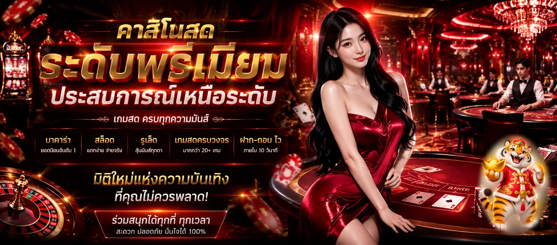 คาสิโนสด Mega Max โทนแดงดำระดับพรีเมียม